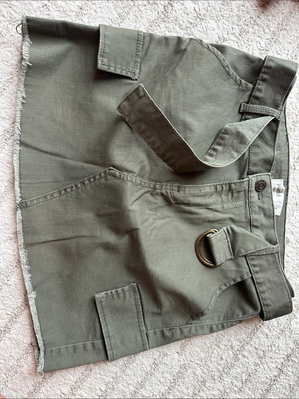 Mudd Olive Green Utility Mini Skirt with Belt